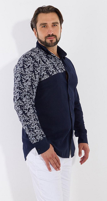 Лляна чоловіча сорочка вишиванка Київ - фото 2