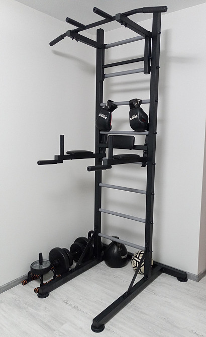 Напольная шведская стенка универсальная передвижная турник брусья лавка гимнастическая для детей и взрослых Каменское - изображение 4