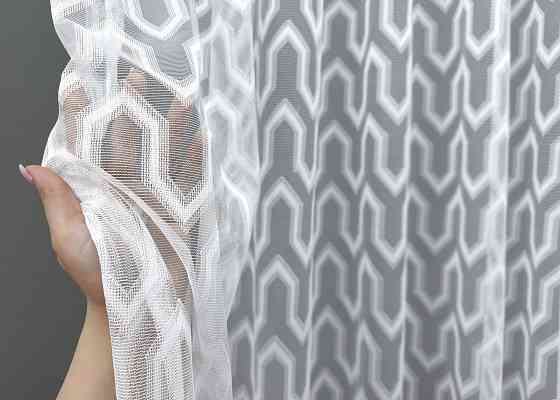 Тюль жаккард цвет белый 1992т Киев