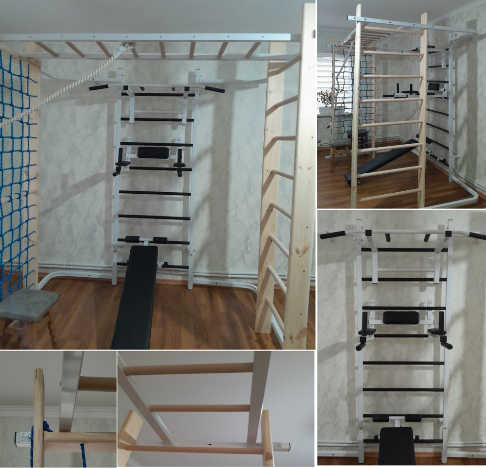 Шведська стінка Olimpic White спортивний дитячий куточок спорткомплекс з турником брусами для дітей тренажер Кам'янське - фото 1