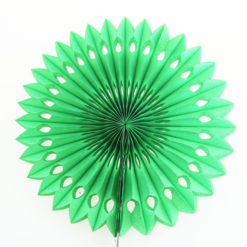 Бумажный веер для декора 30 см салатовый Киев - изображение 1