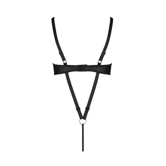 Боді з екошкіри Passion CELINE BODY L/XL, black, з доступом, відкритий Львів