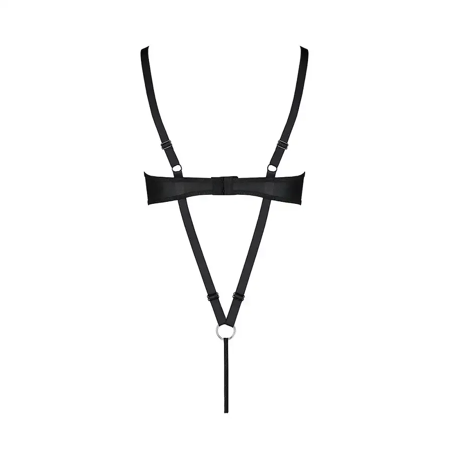 Боді з екошкіри Passion CELINE BODY L/XL, black, з доступом, відкритий Львів - фото 6