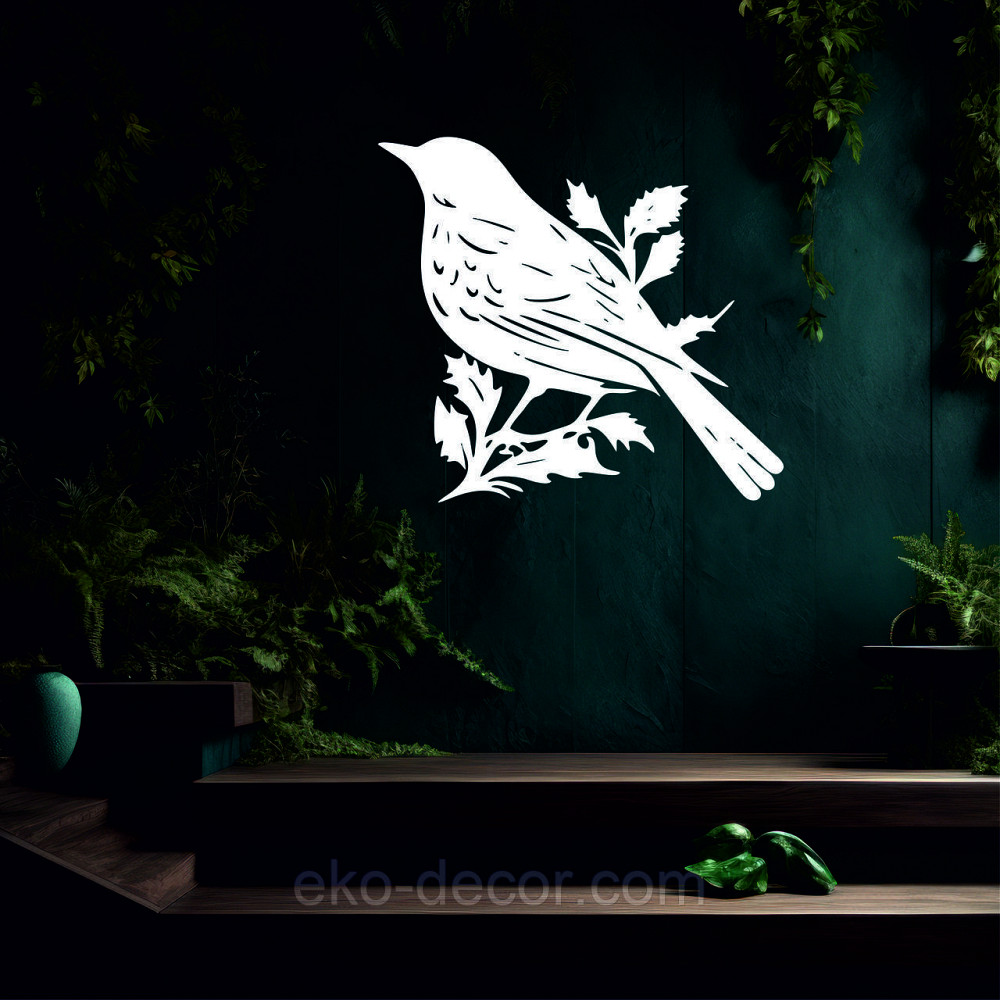 Декоративное настенное Панно «Птица», Декор на стену 70*63 см, Белый Киев - изображение 3