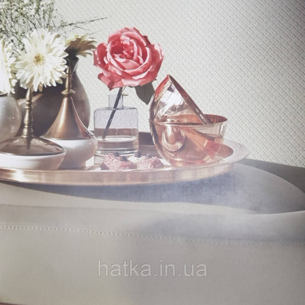 Шпалери вінілові на флізелін Grandeco Montana A44904 метрові однотонні структурні маленький ромб пісочний Київ - фото 1