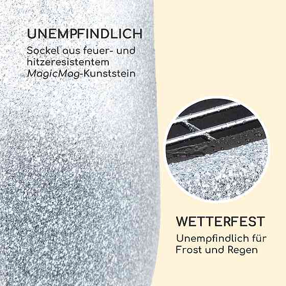 Чаша для костра Evora Ø45 см, деревянная решетка для гриля, искусственный камень, сталь, черный / имитация Ровно