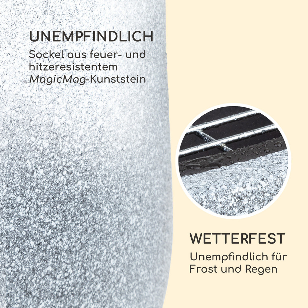 Чаша для костра Evora Ø45 см, деревянная решетка для гриля, искусственный камень, сталь, черный / имитация Ровно - изображение 4