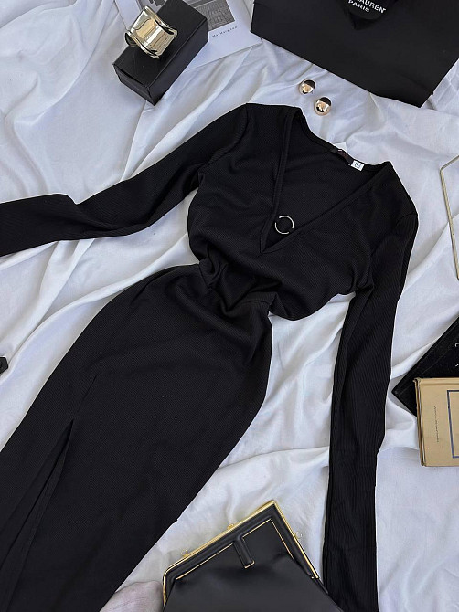 Элегантное женское платье с выразительным разрезом ¦плотный рубчик 46/48 Одесса - изображение 6