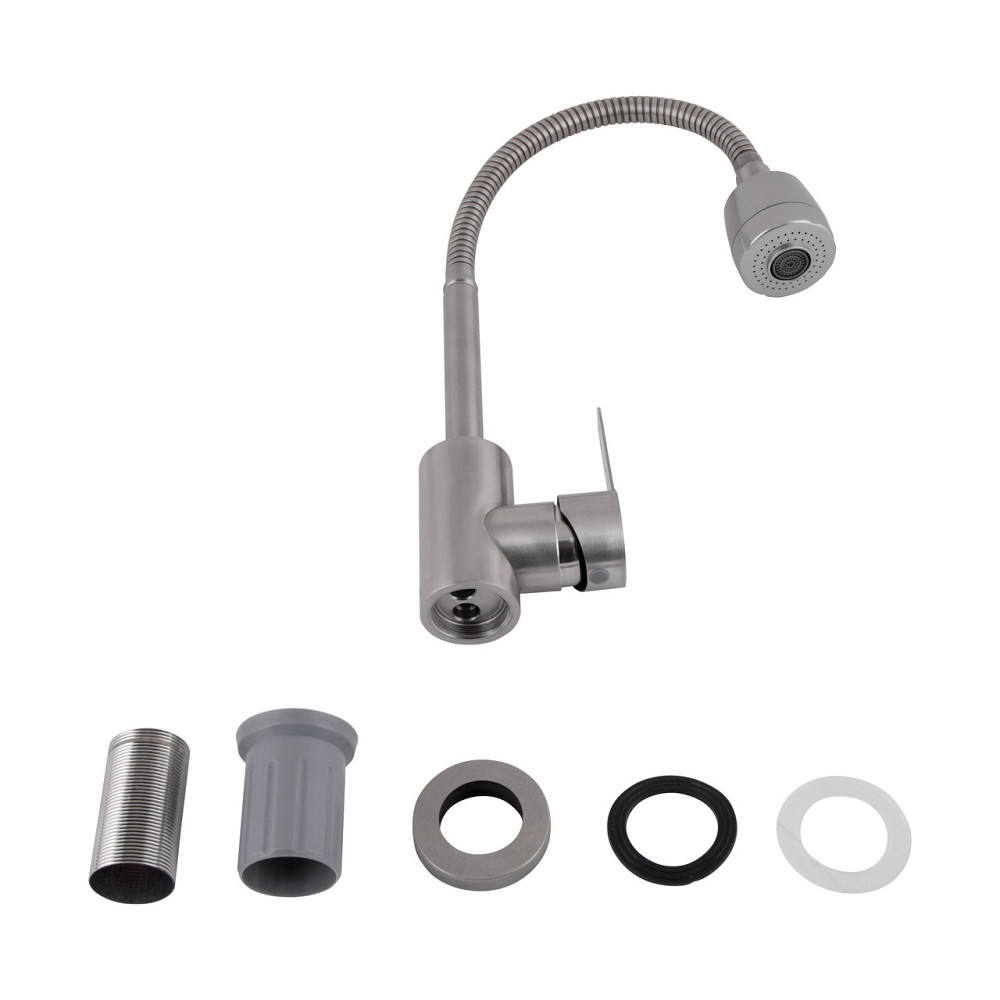 Смеситель для кухни Brinex Pure 015F41 с гибким изливом   Nickel BRIPUR015F41NKL Киев - изображение 9