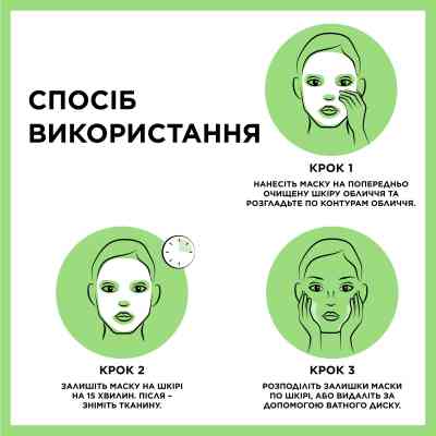Маска для лица Garnier Skin Naturals Тканевая Увлажнение и Свежесть 32 г (3600541944640) Винница