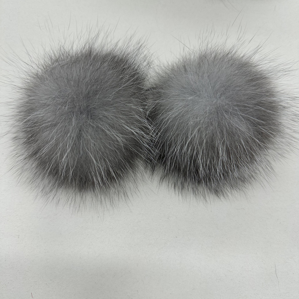 Помпон из натурального меха блюфрост серого 10-12 см Харьков - изображение 1