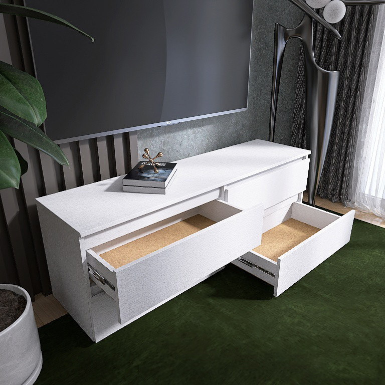 Тумба під телевізор Еверест ЛТВ-1400 Лайт 140х38х49 см Німфея Альба (DTM-4672) Львів - фото 9