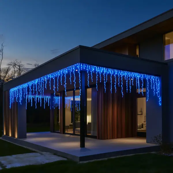 Вулична гірлянда Бахрома 25 м 405 LED гірлянда штора білий провід Синій 25MWBL Коломия - фото 2