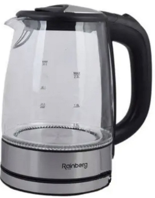 Стеклянный электрочайник с подсветкой Rainberg RB-703 чайник. Киев - изображение 2