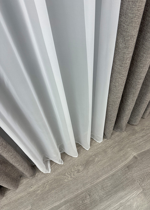 Однотонна тканина "Льон мішковина" висота 2,8м колір сірий 1769ш Київ - фото 6