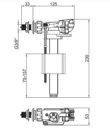 Арматура наповнювальна Koer KT-0106-3/8