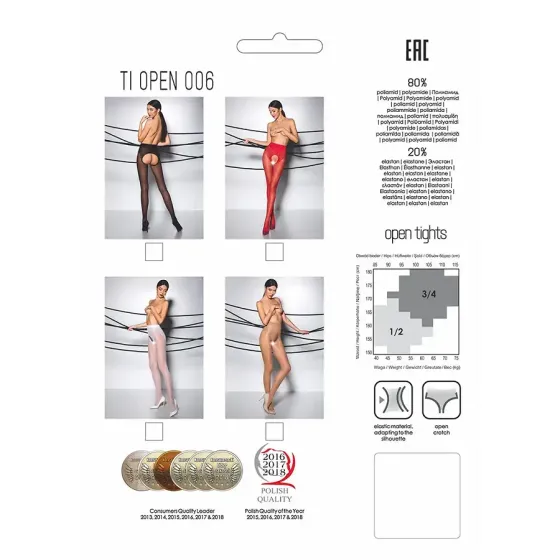 Еротичні колготки Passion TIOPEN 006 1/2 (30 den), white, з вирізом, імітація трусиків Львів