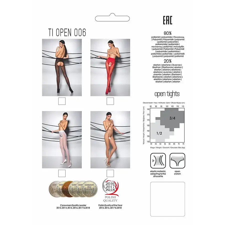 Еротичні колготки Passion TIOPEN 006 1/2 (30 den), white, з вирізом, імітація трусиків Львов - изображение 3