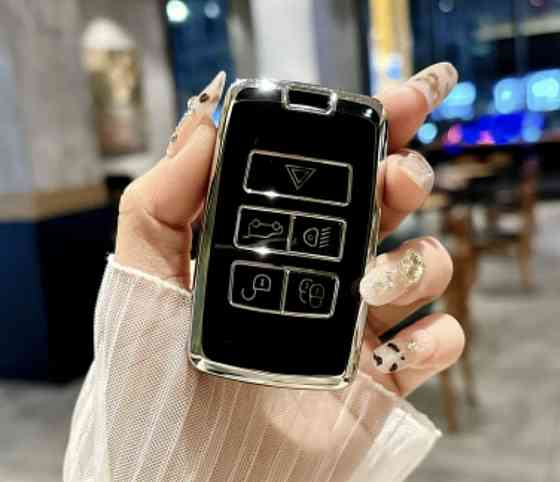 Захисний чохол для автомобільного ключа Land Rover Чорний зі сріблом Смела