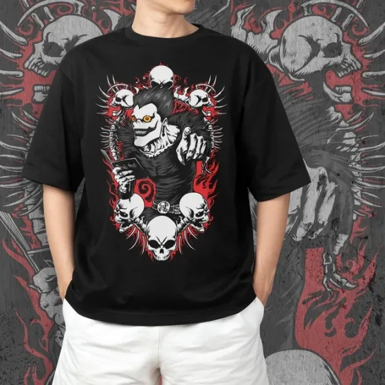 Футболка для підлітка хлопчика з принтом Тетрадь смерти Рюк 2 Розмір 160 Anime10134 Дніпро