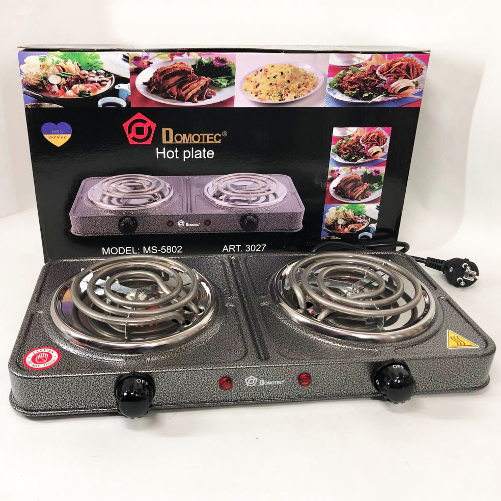 Качественная настольная электроплита Domotec MS-5802 1000 Вт, Дисковая плита для дома OW-18 Львов - изображение 1