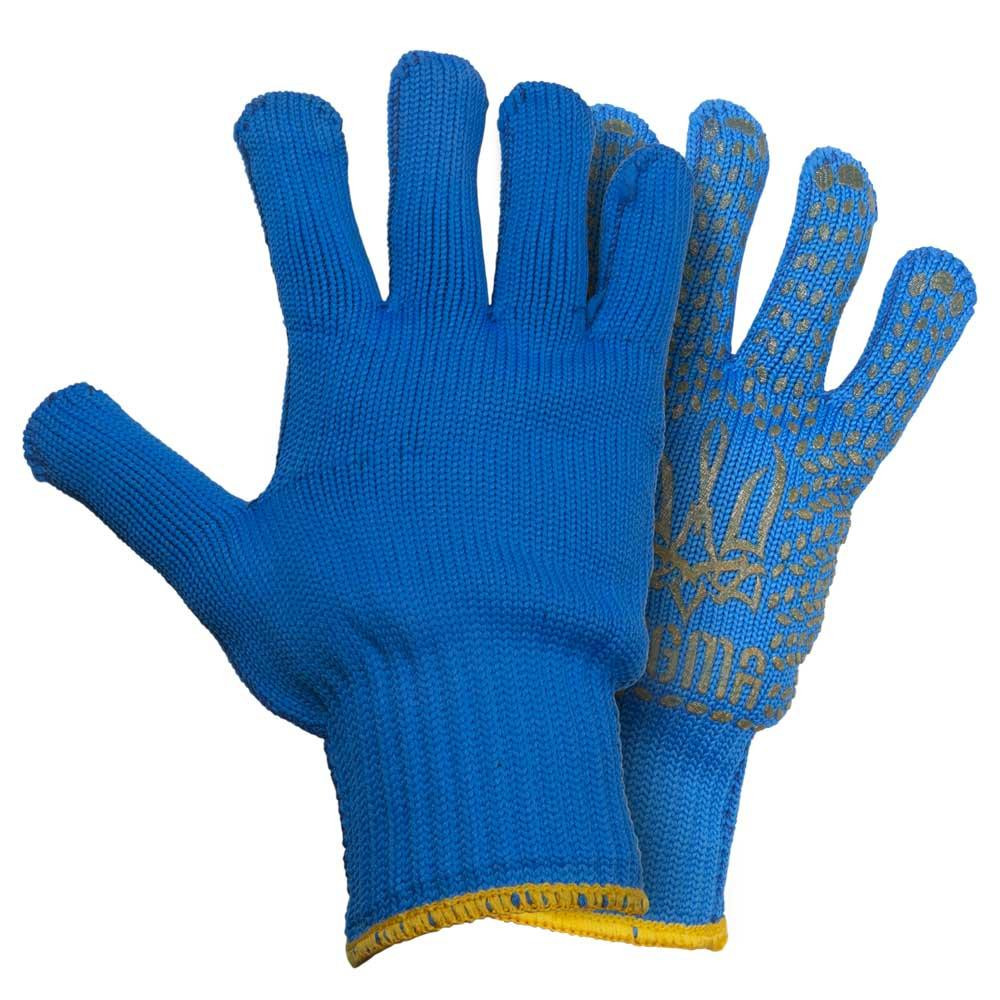Рукавиці трикотажні з точковим ПВХ-покриттям р10 Тризуб (сині) КРАТНО 12 парам SIGMA (9442621) Київ - фото 1