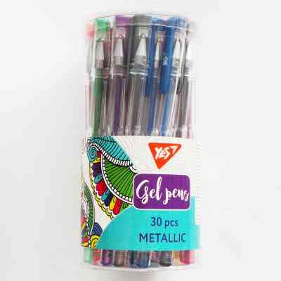Ручка гелевая Yes Metallic 15 цветов (420428) Винница