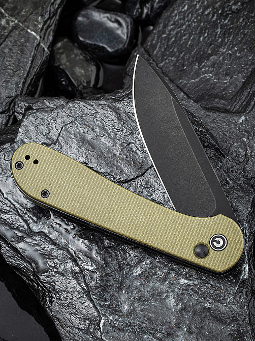 Ніж складаний туристичний Civivi Elementum Pocket, (8.9 см) 14C28N / Micarta оливковий Київ - фото 4