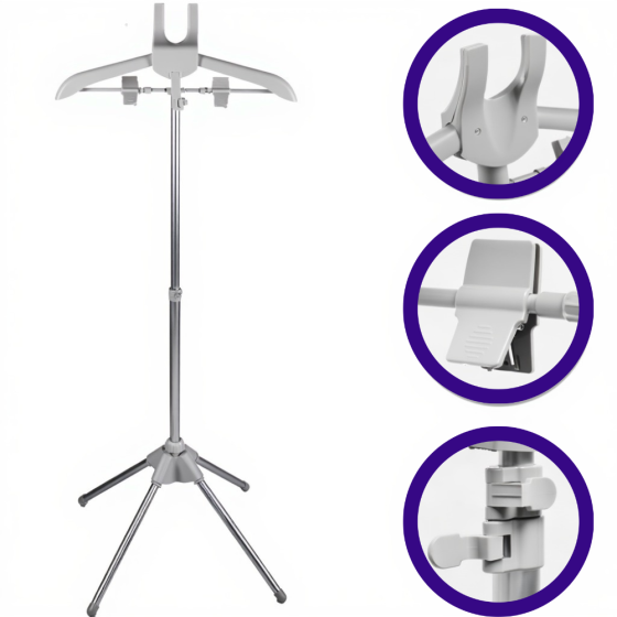 Стійка вішалка для відпарювача одягу, телескопічна для прасування речей парою, висувна 85-160 см, сіра Кам'янець-Подільський