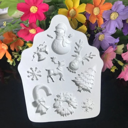 Молд новогодний силиконовый 79 на 98 мм серый Киев - изображение 4