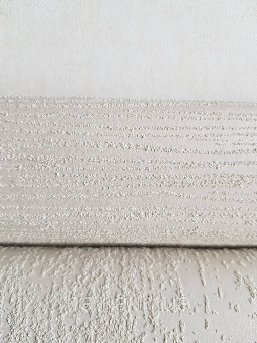 Обои виниловые на флизелине Marburg Dune 32504 однотонные бежевые тонкие структурные волнистые полоски Киев - изображение 1