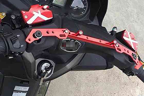 Перемичка керма регульована по довжині з отворами під мото аксесуари 315 - 380 мм, ЧЕРВОНИЙ тип 2 Киев