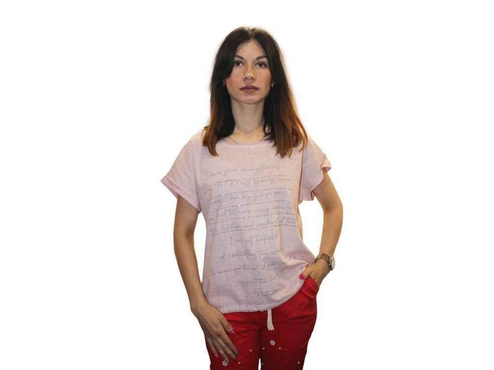 Блуза батал, натур. тканина арт 6765, рожева р.XL ТМ Yasili Киев - изображение 1