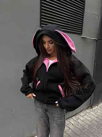 Жіноча стильна худі з вушками тринити на флісі Одеса