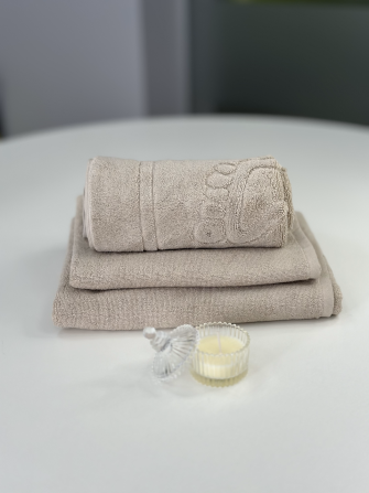 Комплект махрових рушників + килимок для ніг Ideal Textile Світло-бежевий Чернівці - фото 9