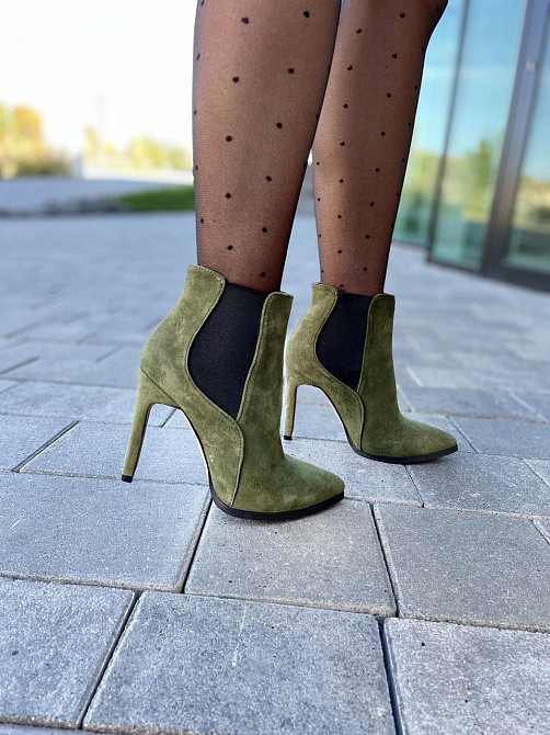 Nivelle Жіночі черевики NIVELLE зелені натуральна замша каблук 11см 36р. (3615) Коломия - фото 5