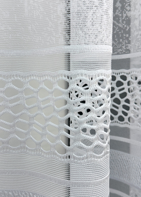 Короткий тюль VR-Textil 1952т Жаккард Белый 300х145 см (42-0897) Киев - изображение 5