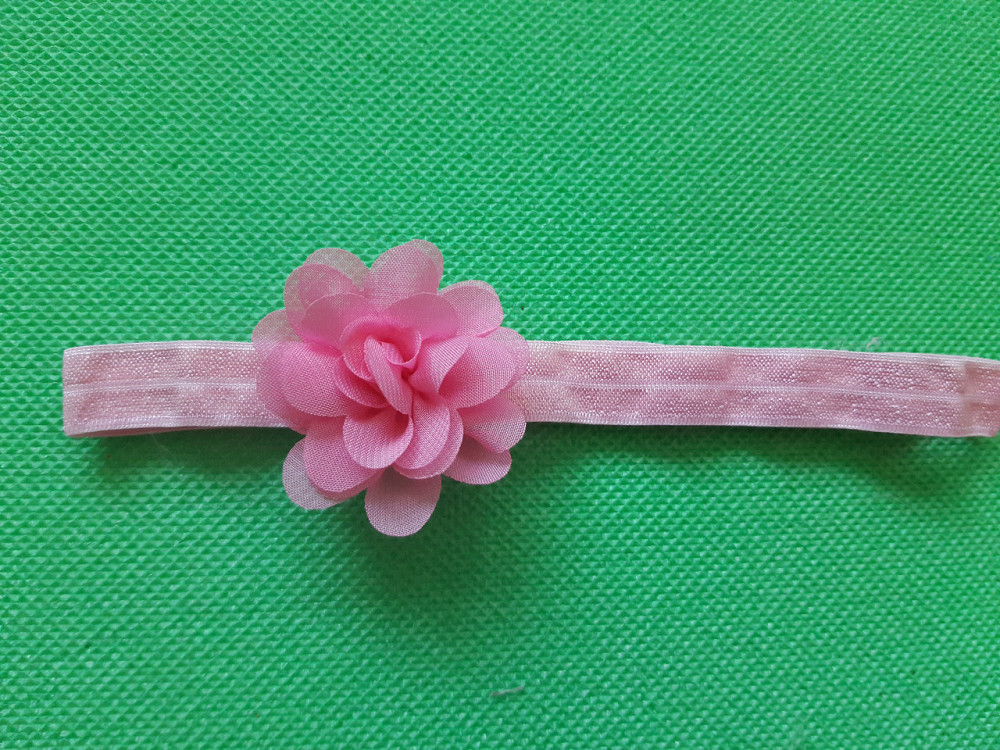 Повязка для девочки розовая - размер цветка 5,5см, размер универсальный (на резинке) Киев - изображение 1