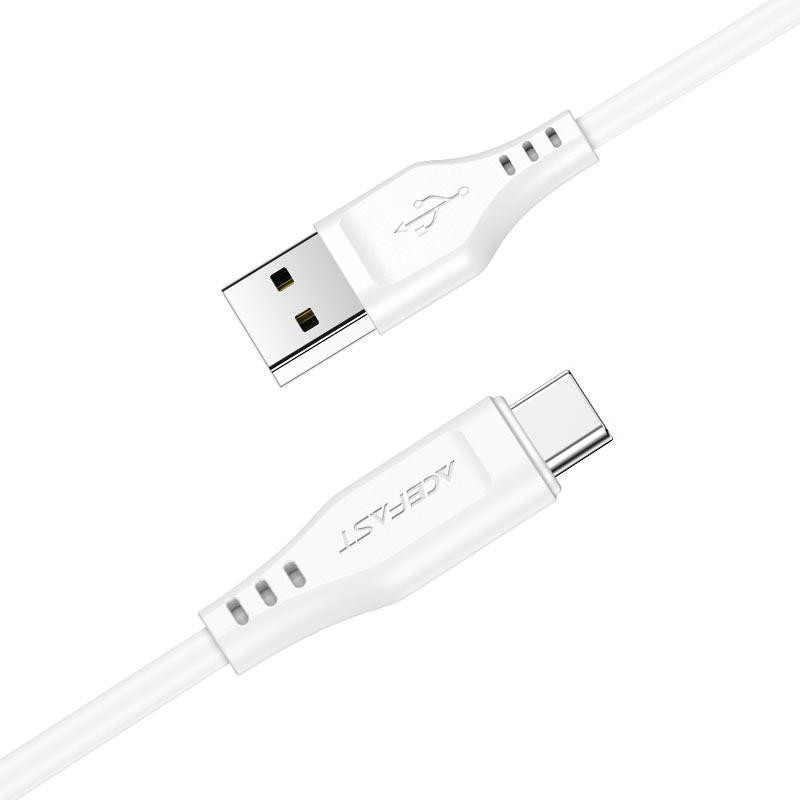 Кабель ACEFAST C3-04 USB to Type-C 3A, 1.2m, TPE, TPE connectors, White Киев - изображение 3