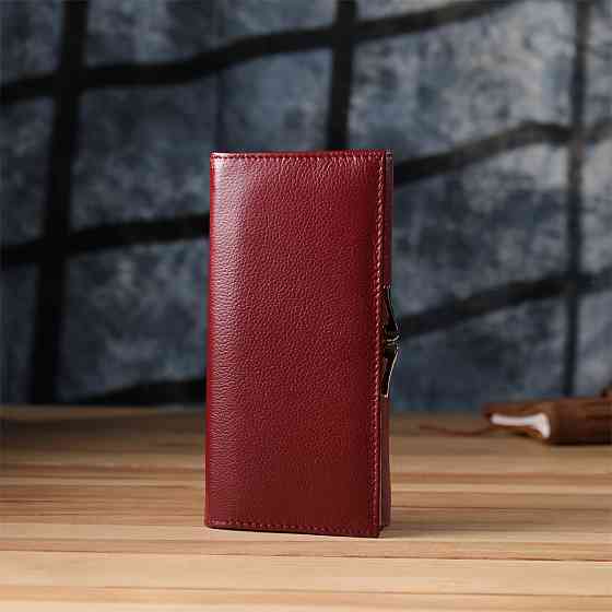 Элегантный кошелек для женщин с монетницей из натуральной кожи ST Leather 23107 Бордовый Киев