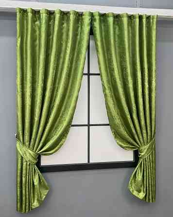 Комплект штор VR-Textil Жакард Мрамор Al1 № 1907ш 130х170 см 2 шт Оливковий (35-0423) Київ
