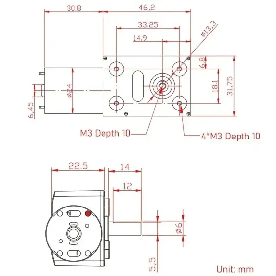 Компактный мотор-редуктор JGY-370 для DIY и робототехники Киев