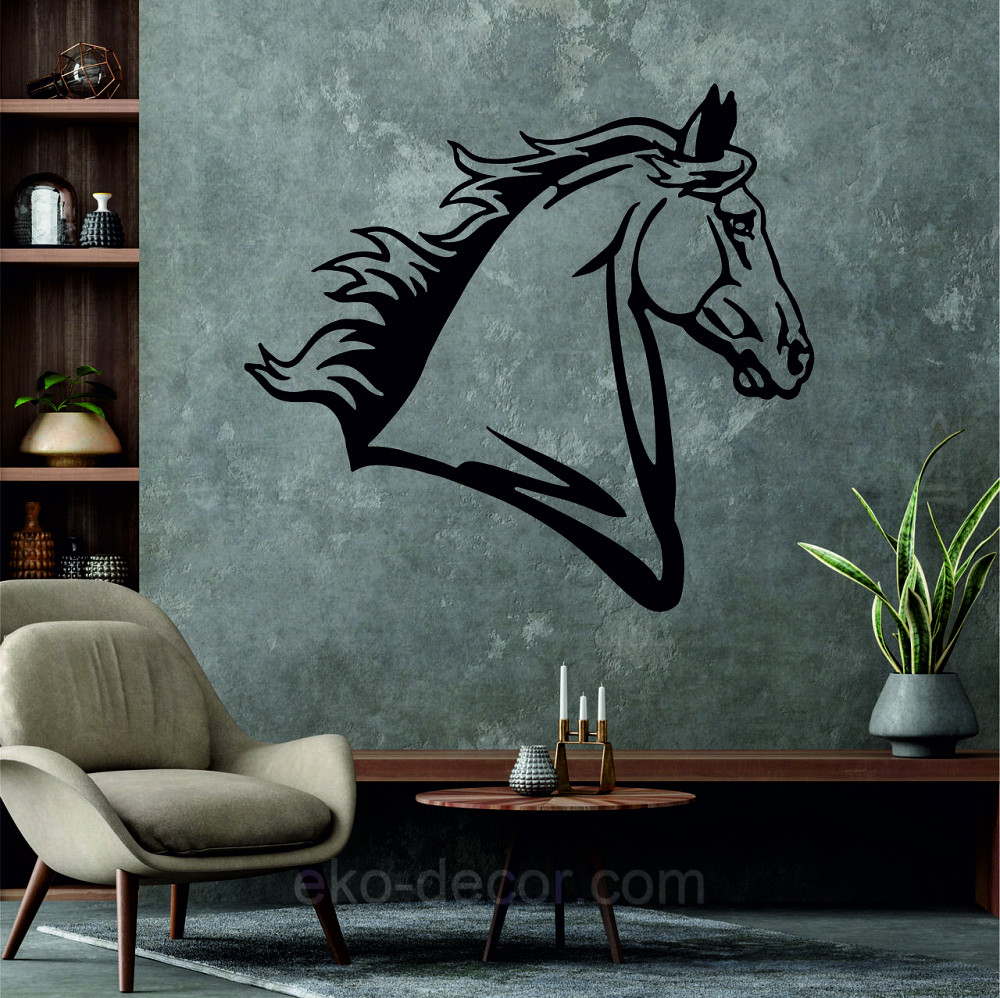Декоративное настенное Панно «Лошадь», Декор на стену 90*83 см, Черный Киев - изображение 4