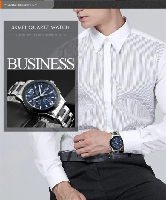 Чоловічий годинник Skmei 9126 із хронографом Синій Київ - фото 6