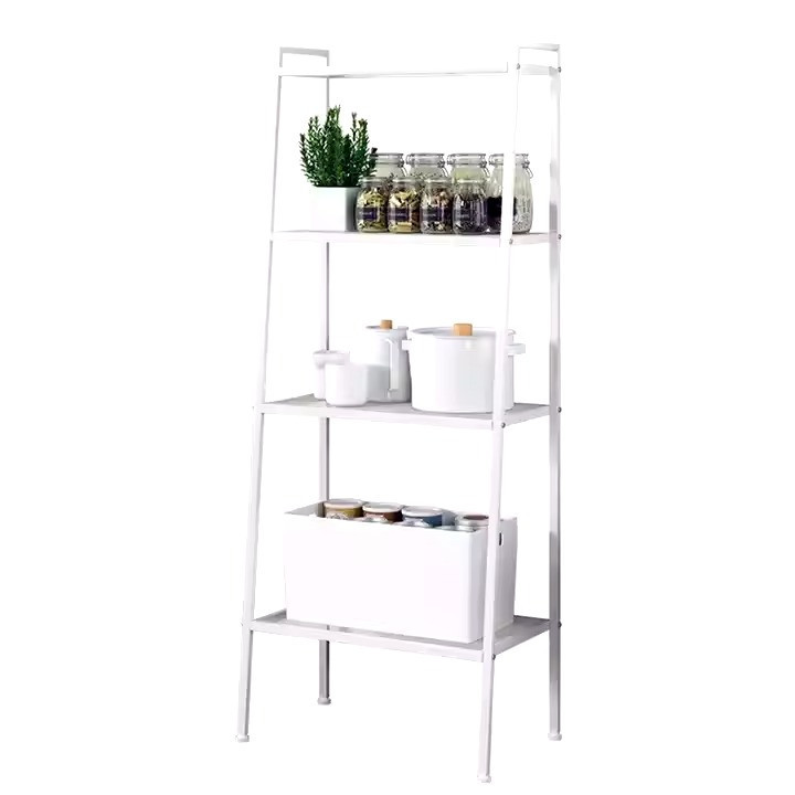 Стеллаж полка напольная на 3 яруса металлическая цвет белый высота 150 см Каменец-Подольский - изображение 2