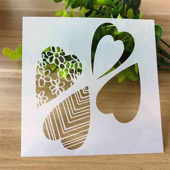 Трафарет для торта Сердечка 13 на 13 см сірий Київ