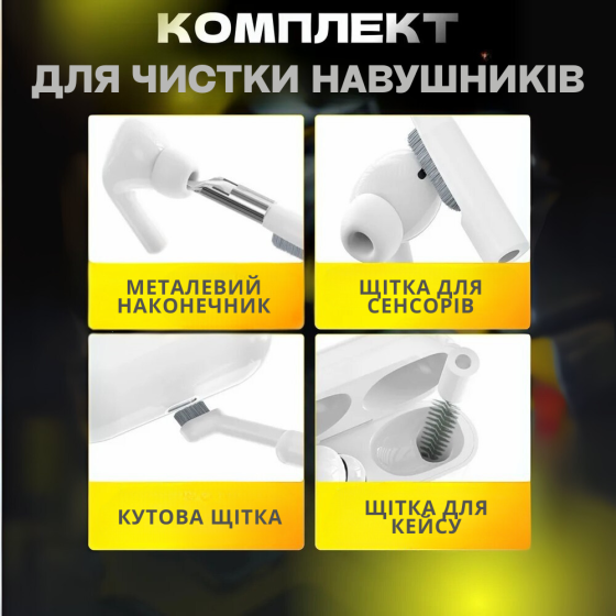 Комплект для чистки гаджетов в кейсе 32в1,набор щёток  для чистки электроники, наушников,клавиатур,белый Каменец-Подольский