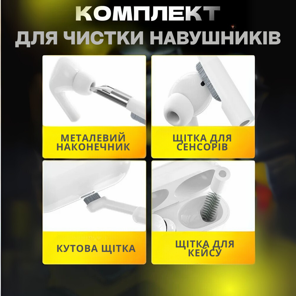 Комплект для чистки гаджетов в кейсе 32в1,набор щёток  для чистки электроники, наушников,клавиатур,белый Каменец-Подольский - изображение 2