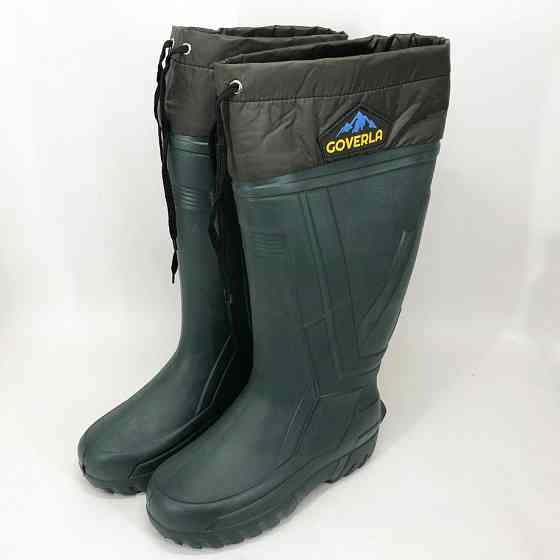 Сапоги мужские резина 43р 28, 5см, Утепленные зимние резиновые сапоги олива из резины для весны FC-81 Ивано-Франковск