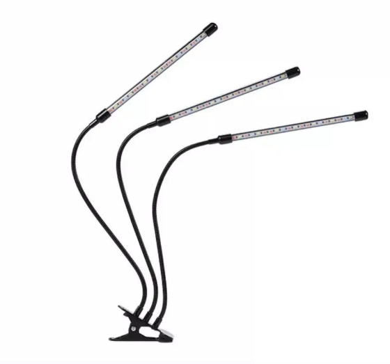 Ультрафиолетовая светодиодная фитолампа GrowLight для растений (3 лампы) с таймером Винница